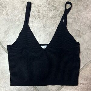 Garage ribbed knit black cropped tank. Size M.